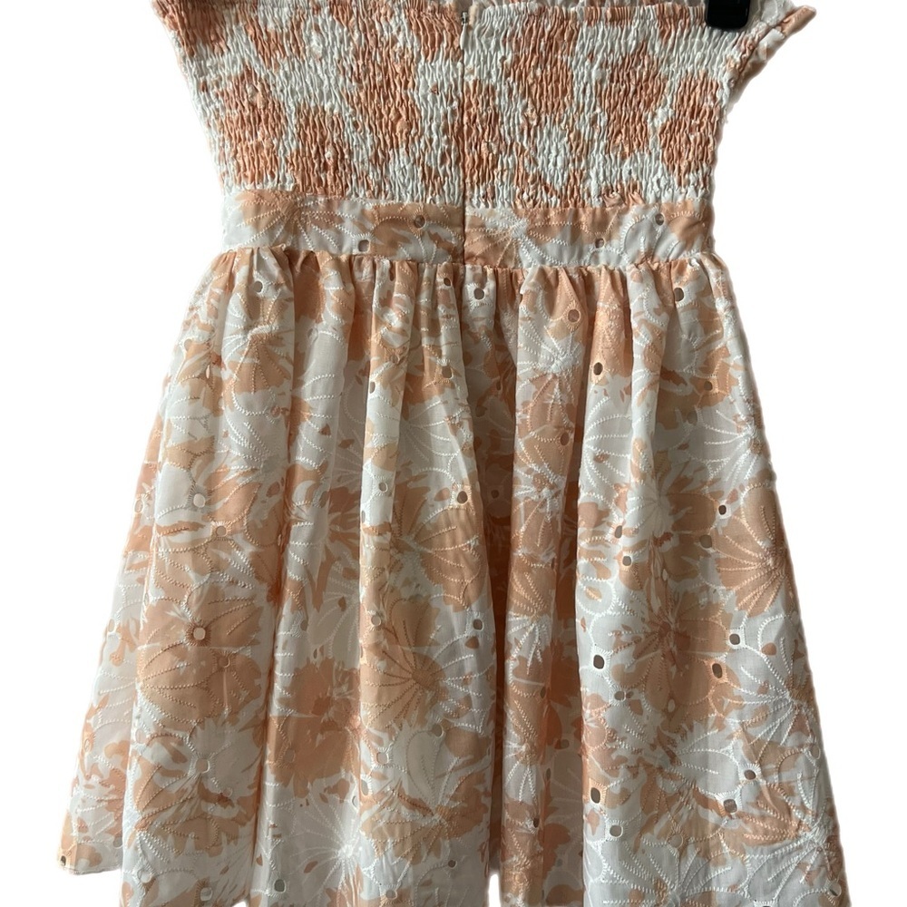 Kaylie Strapless Floral Eyelet Lace Mini Dress - Picture 3 of 4